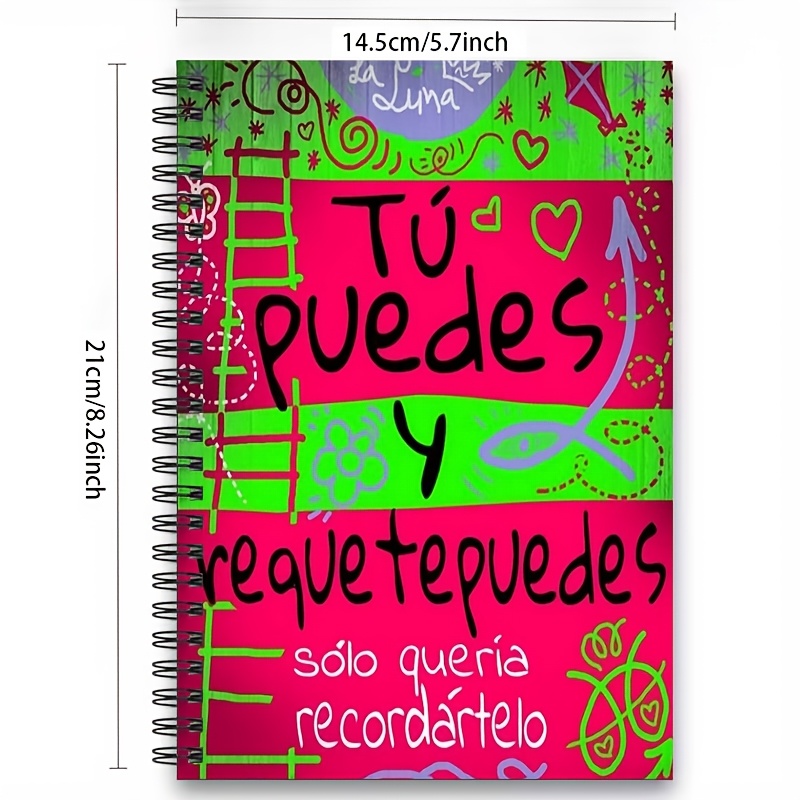 TEMU 1pc Cuaderno 2D "Puedes y Hacerlo" con Frases Inspiradoras en Español, Cuaderno A5 Portátil, Cuaderno para , Cuaderno para de Clases, Libro de