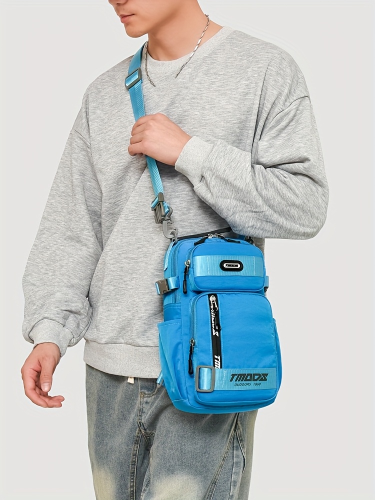 unisex chest backpack large capacity convertible crossbody handheld waist pack with multiple compartments padded shoulder straps waist clip for outdoor hiking gym travel durable casual outdoor bag 18 colors backpack for travel hiking essentials stylish outdoor gear secure zipper closure details 46