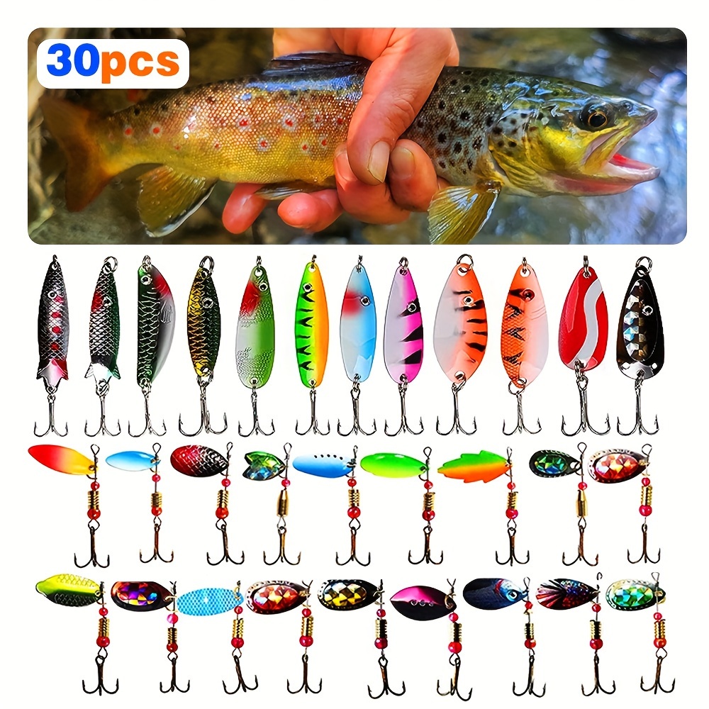 TheTime Spinnerbait Metal Spinner Lure Set 4pcs/6pcs Fishing Spoon Spinners  Baits Rotating Jig Sequins Isca Pesca For Bass Trout - AliExpress