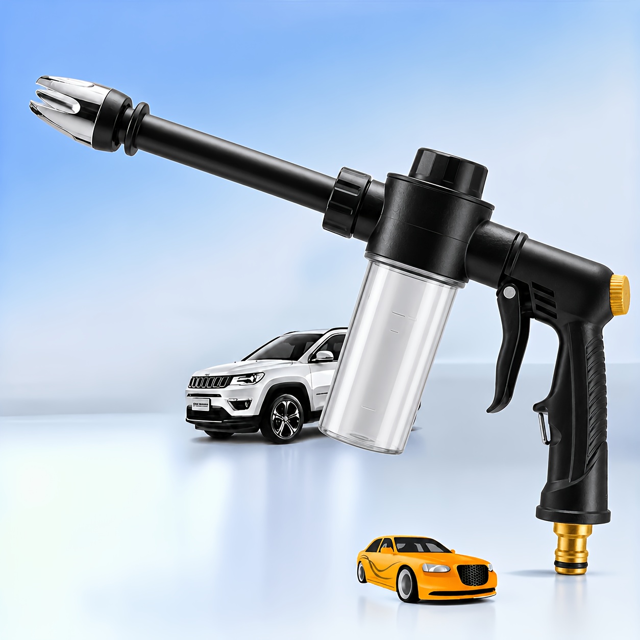 lightning high pressure power washer portable   pressure car wash foam gun with long handle 2x stronger     for women seniors ideal for car washing and watering plants cleaning and tire inflation watering can