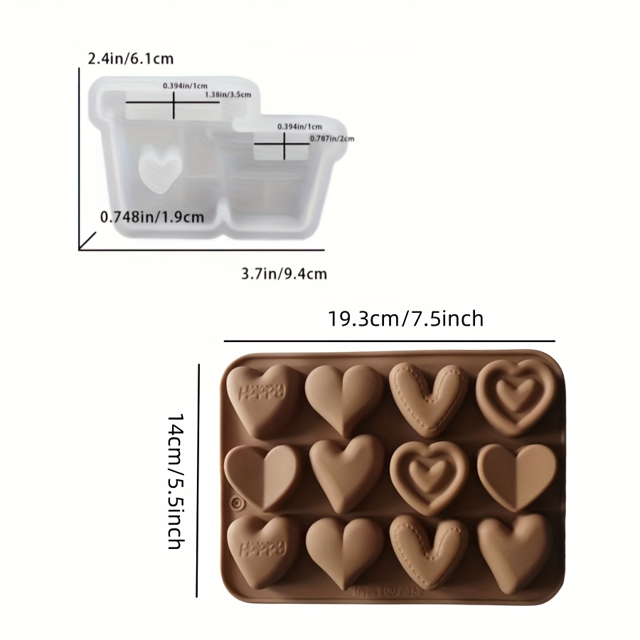 Image of Diy Clay Mold 2pcs Set, Flower Vase Silicone Mold, 16- Heart Plaster Cement Resin Mold, Candle Aromatherapy Mold