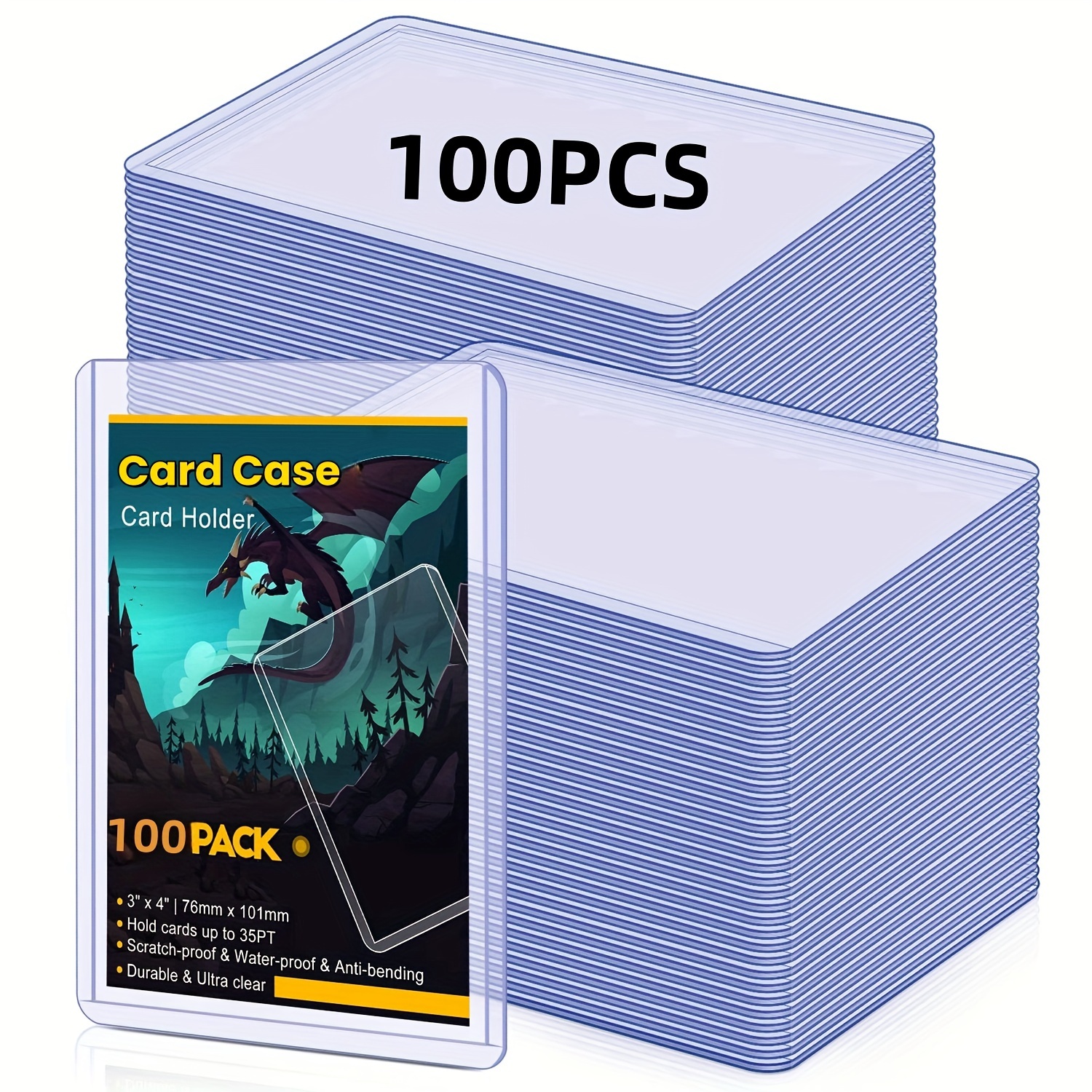 

100pcs Premium Pvc Card Sleeves - Trading Card Protectors, Waterproof & Anti-bend, Ideal For Tcg And Collectors, Age 14+