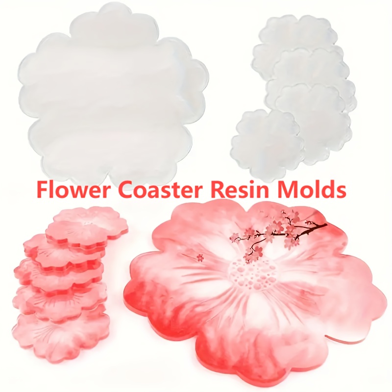 

Flower Coaster Silicone Mold Diy Crystal Dropper Mold Nail Display Board Silicone Mold, Used For Resin Casting Home Office Desk Decoration