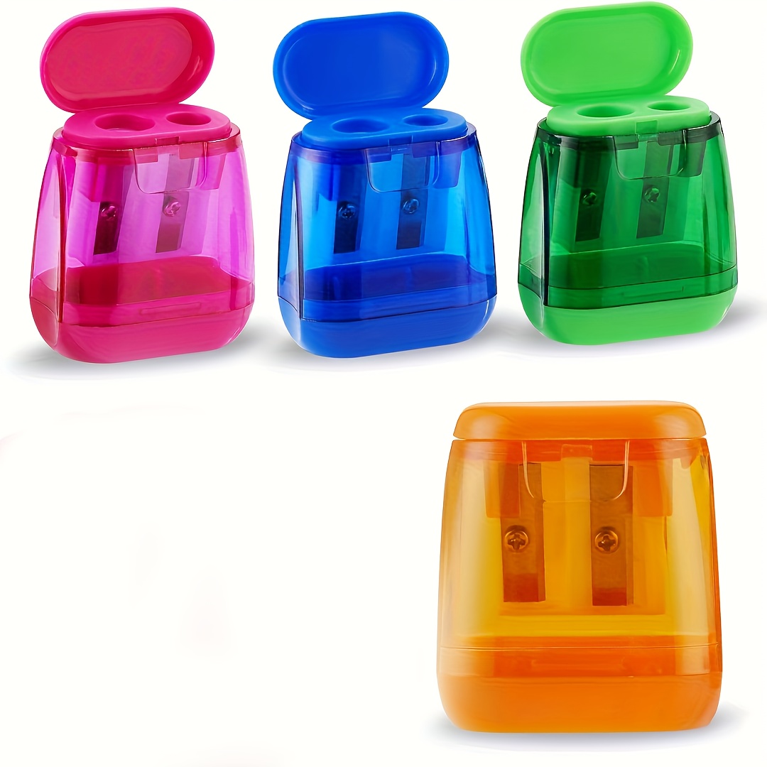 4pcs Pencil Sharpeners, Pencil Sharpeners Manual,dual Holes Compact Colored Handheld Pencil Sharpener