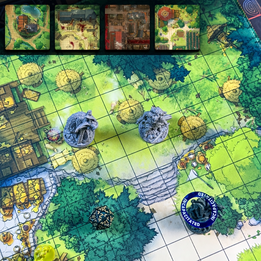 DND Village Terrain Mat, Printed Rubber Battle Mat