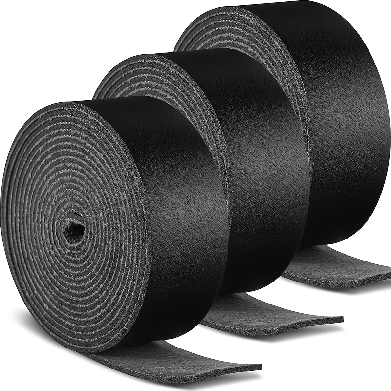 TEMU Juego de 3 rollos de correas de cuero sintético de 2.5 cm de ancho y 2 yardas de largo, con correas de de cuero sintético y correas de cuero