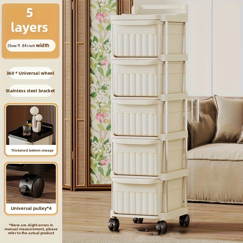 rolling storage cart with drawers   mobile organizer with 360 wheels for kitchen bathroom bedroom narrow space saving utility cart for snacks makeup household supplies Product details 1