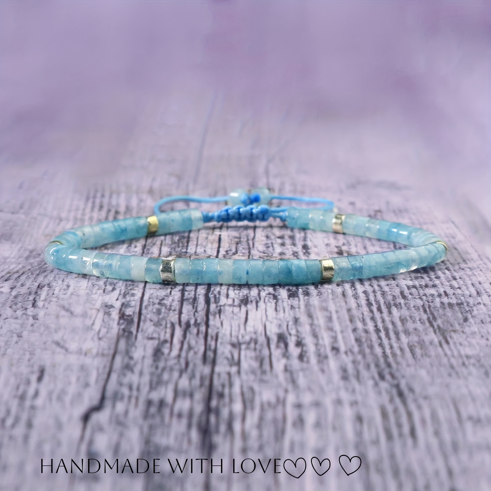 TEMU Bracciale Donna in Naturale - Cordino Regolabile a con Perle Blu, Elegante Boh矇mien i -Formali e Compleanno/-Dama d'-Regalo tutto l��. Bracelet