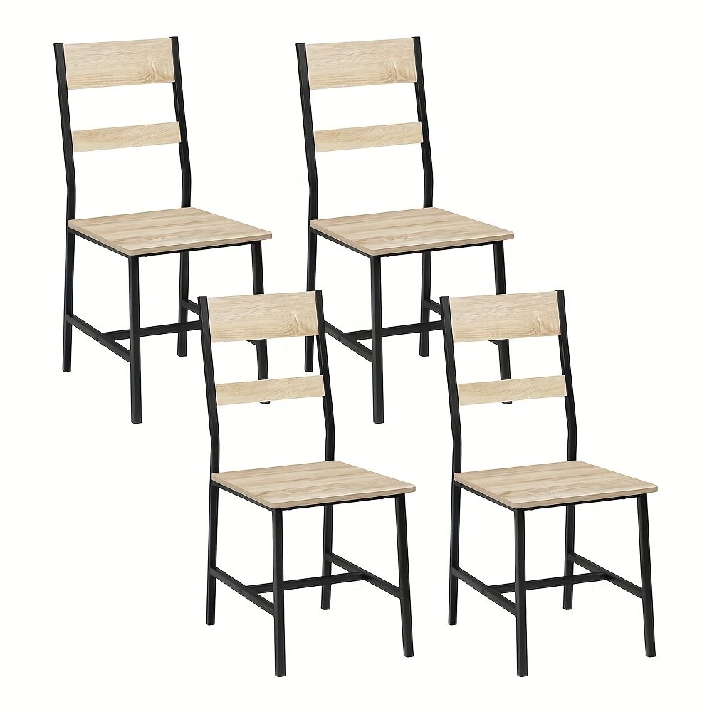 4pcs Dining Chairs, Kitchen Chairs, Living Room Chairs, Industrial Style, With Backrest, For Room And Balcony