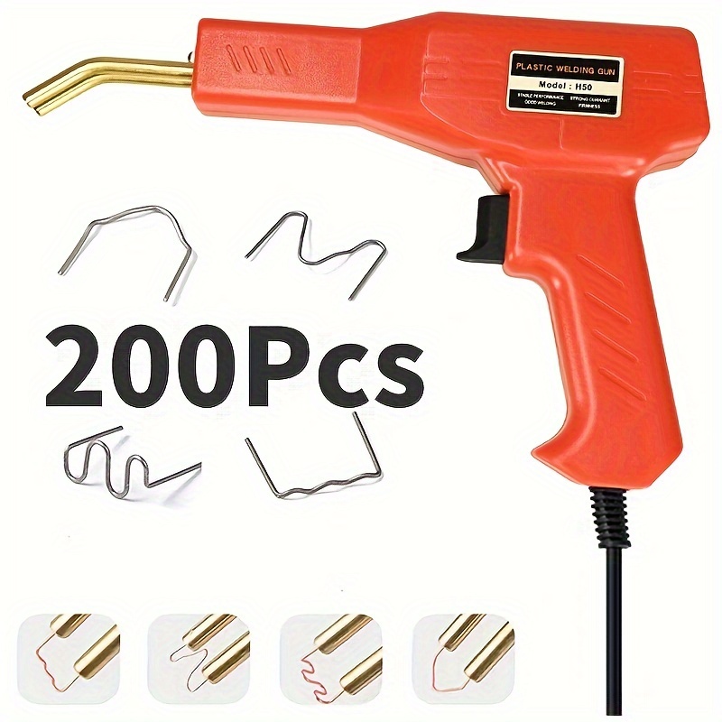 220v 240v plastic welding gun for car bumper repair kayak plastic products red handheld soldering heat tool with led lighting spring loaded switch european standard plug   4 types welding  