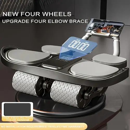ab roller wheel with knee mat timer automatic rebound abdominal wheel ab abdominal exercise roller with elbow support abs workout equipment ab exercise roller for women men