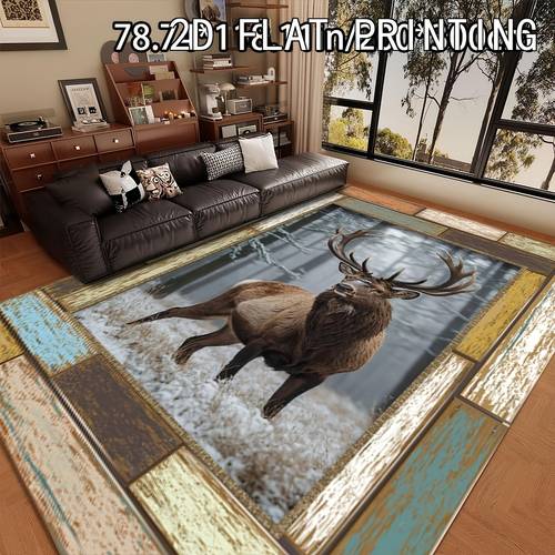 product 2d flat printing 1 diamond decor reindeer pattern versatile decorative style suitable for multiple scenes such as living room carpets sofa cushions door mats bedroom carpets outdoor rugs malls and cafes