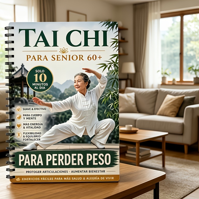 TEMU Spanish | Tai Chi Fitness Program And Exercise Logbook | 10-minute Exercise Aged 60 And Above, Featuring A 4-week Challenge Mode To Enhance