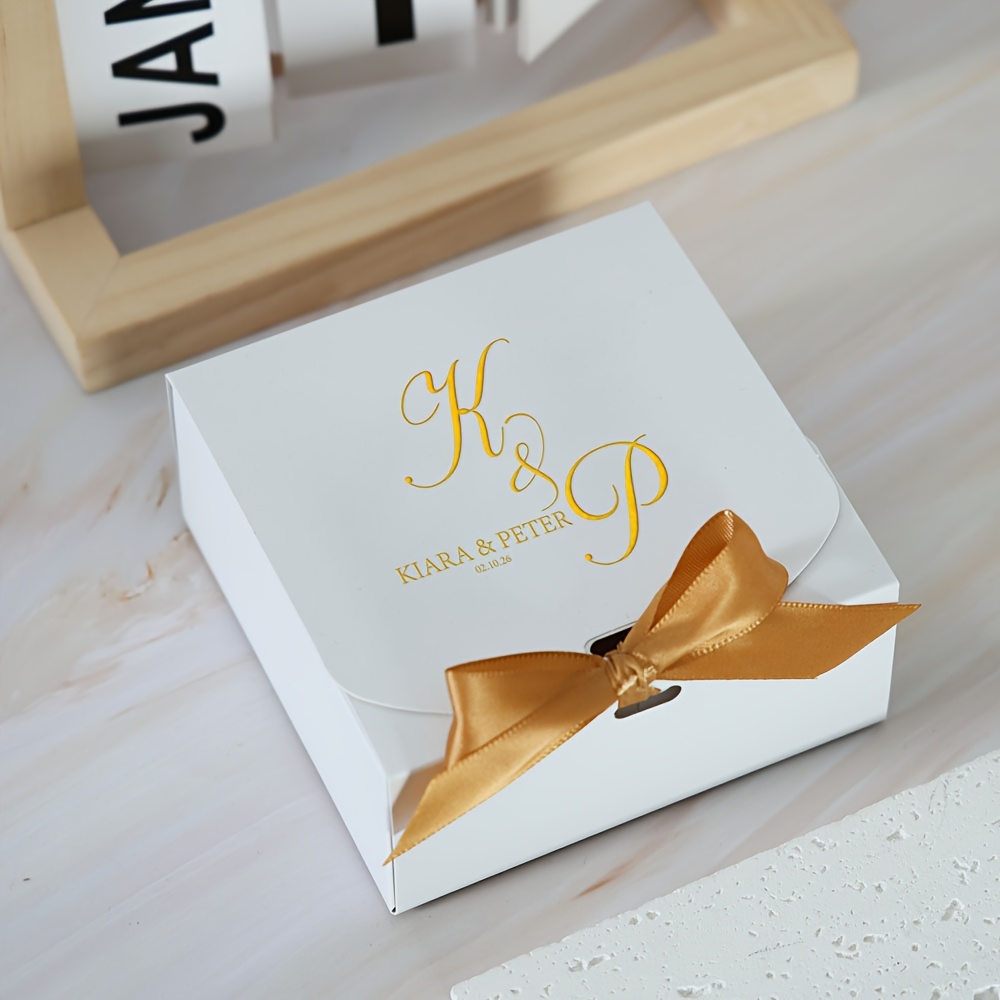 TEMU Gift For Her/him 10pcs Custom Square Gift Boxes, Suitable For Wedding, Holiday, Party, Holiday, School Class Party Supplies, Candy And Biscuit