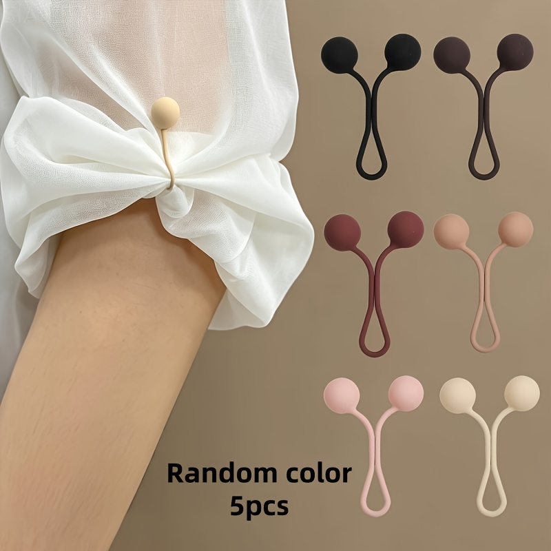 TEMU Lot de 5 pinces à écharpe de U de couleur aléatoire, attaches de poignet de manche couture pour chemises et pantalons, pinces d'accentuation de