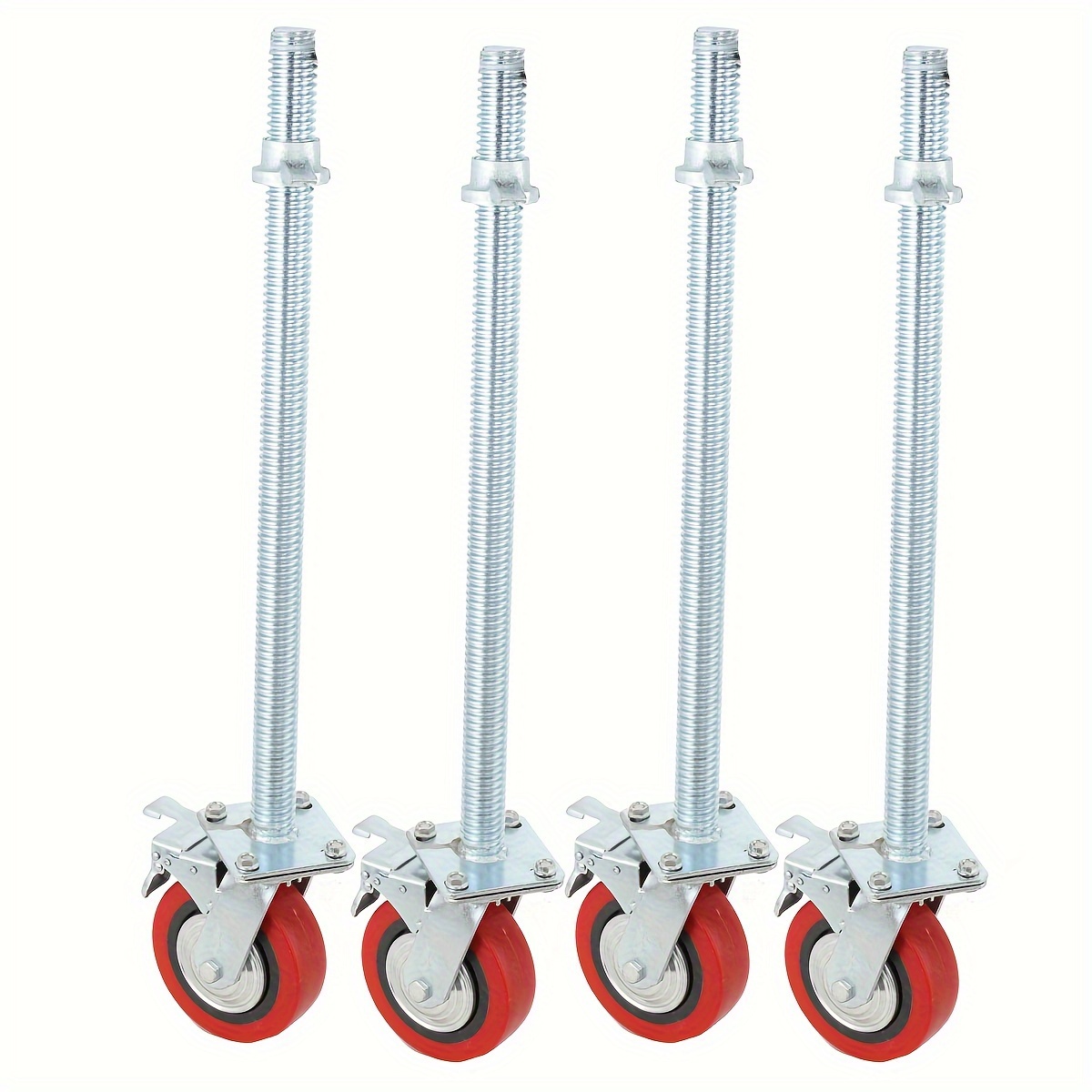 4pcs Scaffolding Castors Castor Feet Spindle Castors 750kg Load Capacity Height-adjustable, Scaffolding Castors With A Diameter Of 190mm