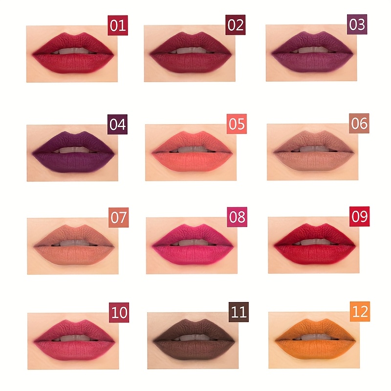 12pcs Waterproof Multi-Color Lip Liner Set For Long-Lasting, Sweat-Proof, And Natural-Looking Lips Valentine's Day Gifts Contain Plant Squalane