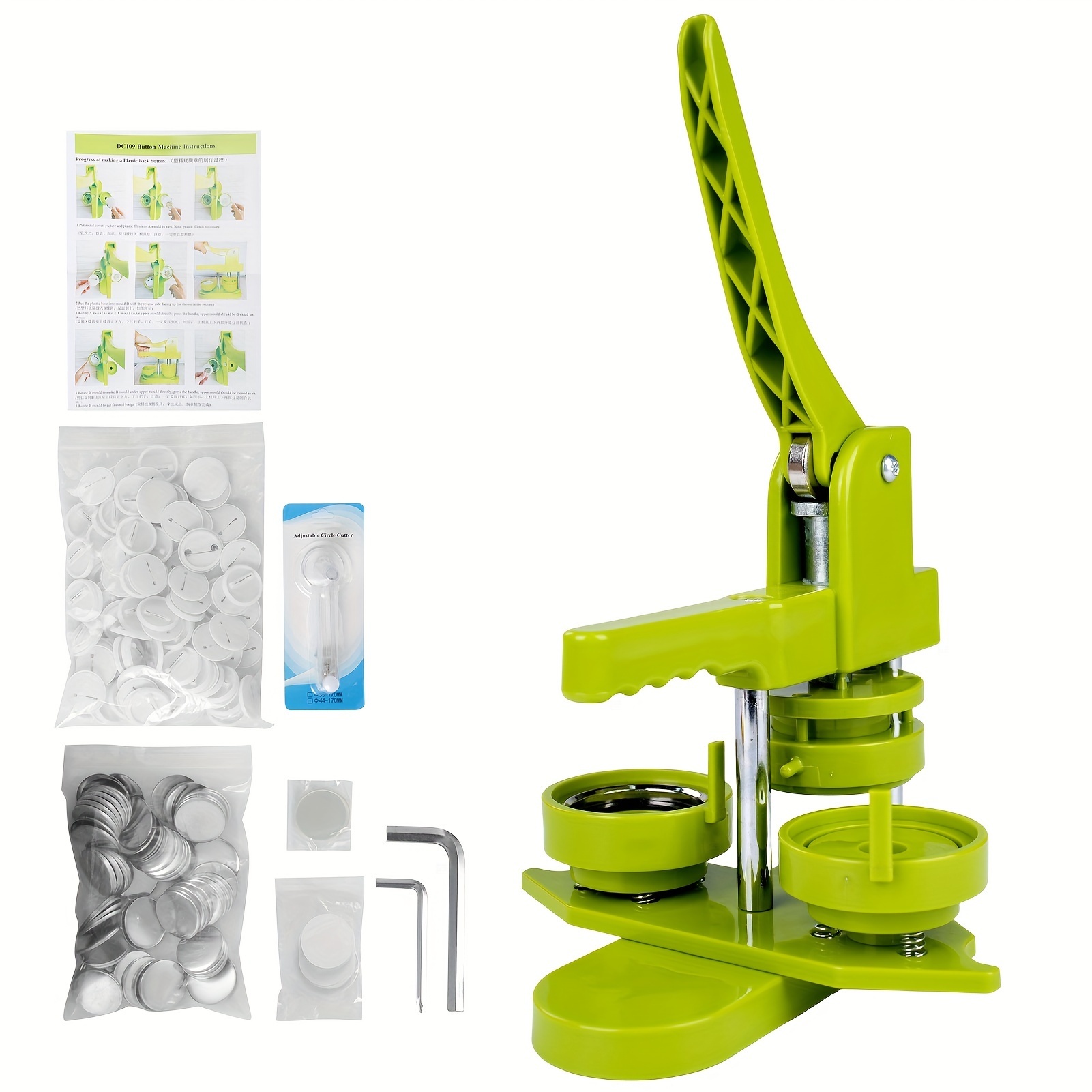 32mm Badge Pin Button Maker Machine Badge Press Machine Set With 100pcs Button Parts And Cutter