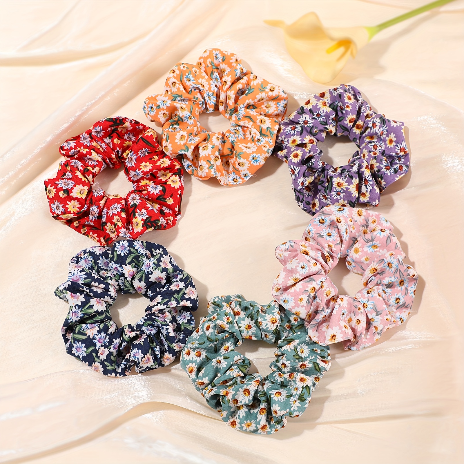 E-shop 6er-Set Damen Blumen Großdarm Haarreif Kopfblume Haarschmuck zum Binden Strandurlaub Haarseil Kopfschmuck