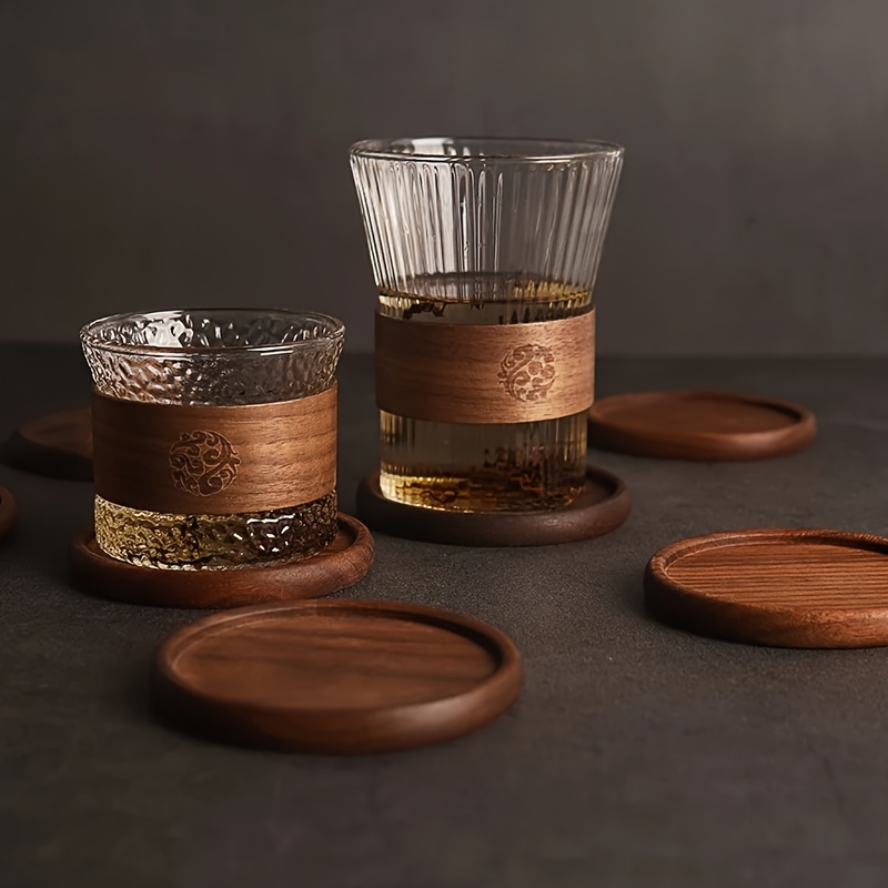 Solid Walnut Wood Drink Coasters