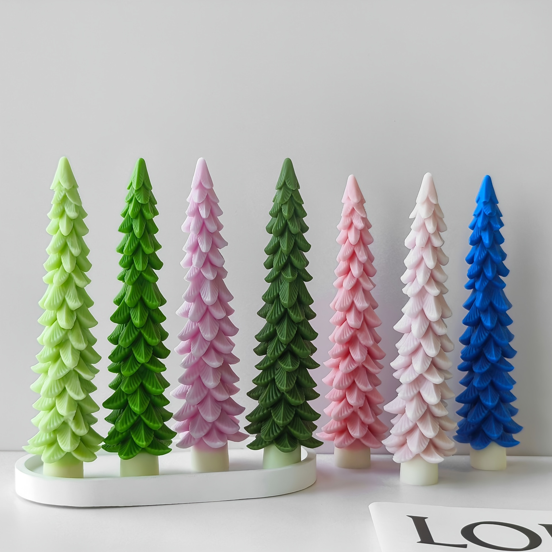 

Ensemble de moules à bougies en forme de sapin de Noël festif - Décorations de bricolage - Moules en silicone pour bougies en cire - Formes irrégulières - Parfait pour les travaux manuels des fêtes