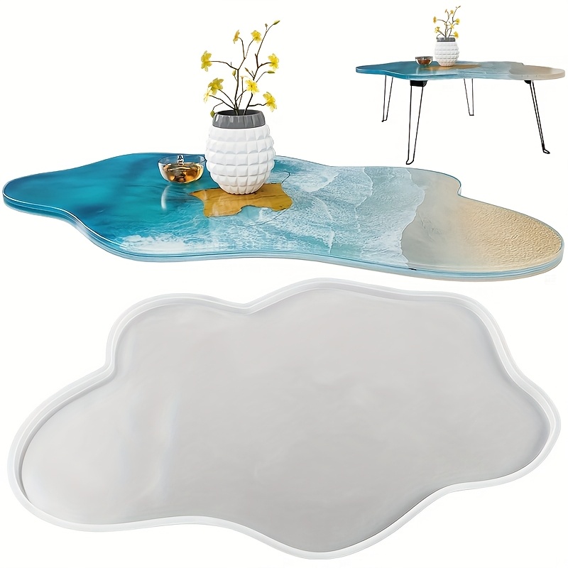 TEMU Large 24-inch Silicone Table Mold, Irregularly Shaped Epoxy Cast Kit For Stylish - Ideal For Decor And Dinnerware Tray