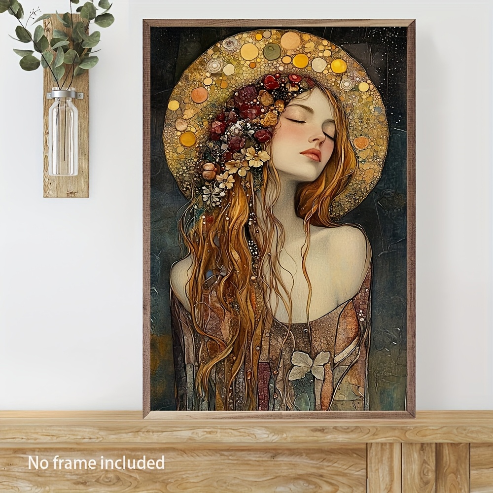 

Chic Woman In Hat Canvas Art Print - Wall Decor For Living Room, Office, Bar & More - Waterproof Ink, 15.7x23.6 Inches, Oil Painting, Poster, Dining Room, , Decorative Painting, Room Decor