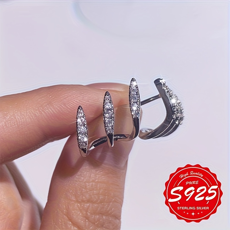 925 Sterling Silver CZ Bohemian Style Earrings