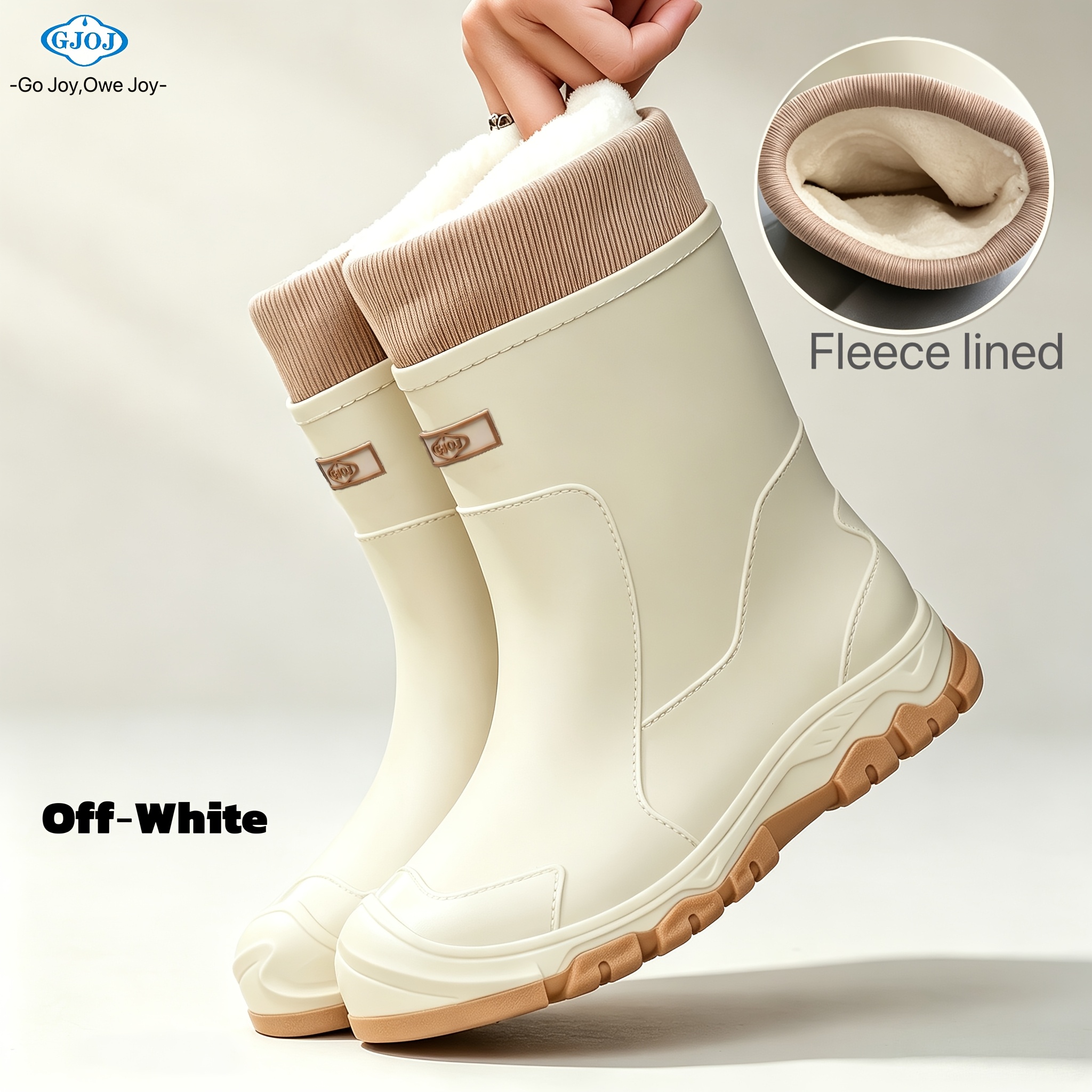 TEMU Winter Plush-lined Snow Boots | Anti-slip Rain Boots | Warm And Cold-proof | Suitable For Winter Outdoor Activities, Rainy And Snowy Weather,