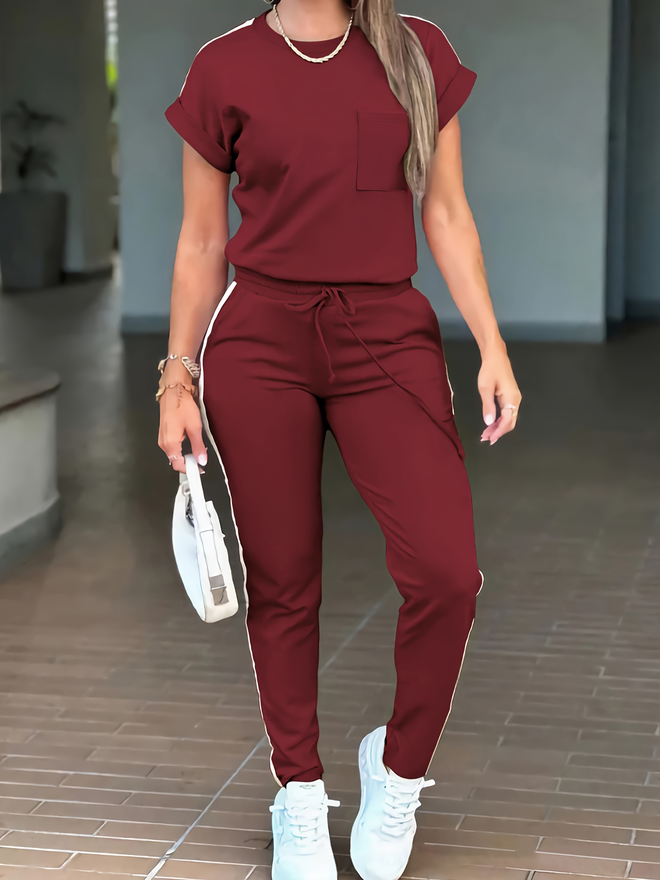 fashionable commuting short sleeve and long pants casual outfit Product details 17