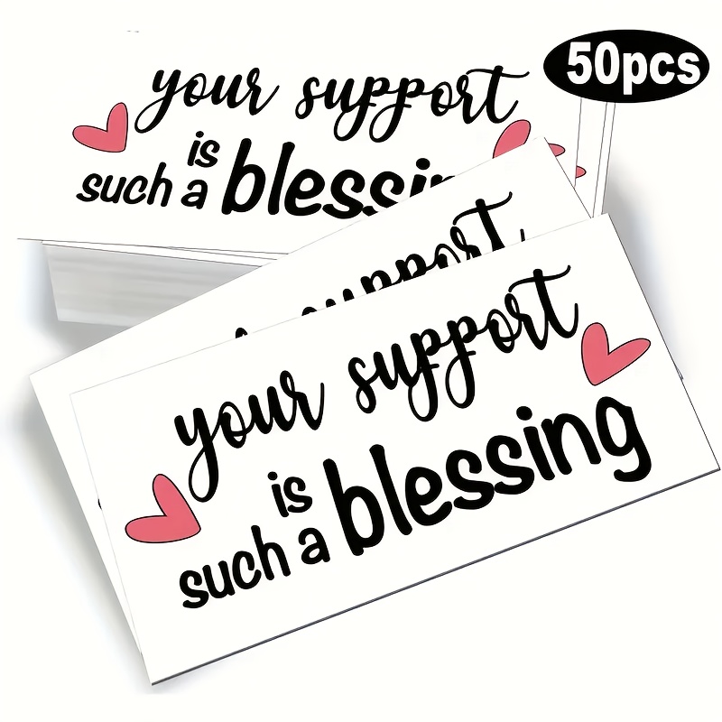 

50 Mini " Is A " Business Thank You Cards - Customer Appreciation, Small Business Packaging Inserts