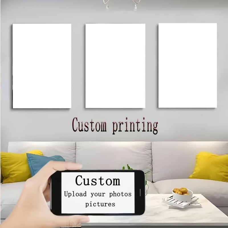 TEMU 2d Flat, 2d Flat, Unframed, 3pcs Custom Canvas Art Poster Set, Can Print Family Photos, Anime Movies, Pets, Weddings, Landscapes, Anniversary