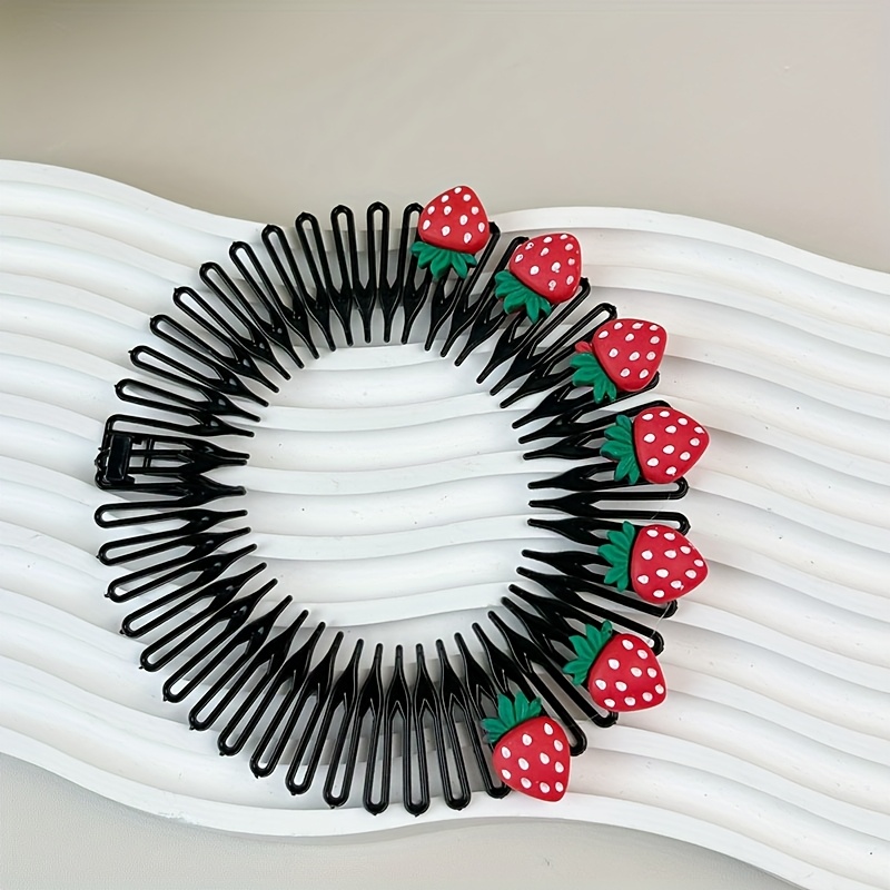 TEMU Niedlicher Haarkamm für gebrochene Haare, neues rundes Stirnband, Aufbewahrung von Stirnhaar, Haar-Accessoires für Weihnachten