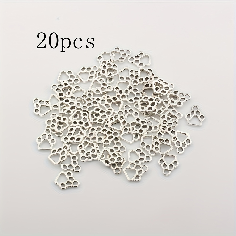 20pcs Alloy Charms Dog Paw Pendants For Making Diy Handmade Jewelry A-6