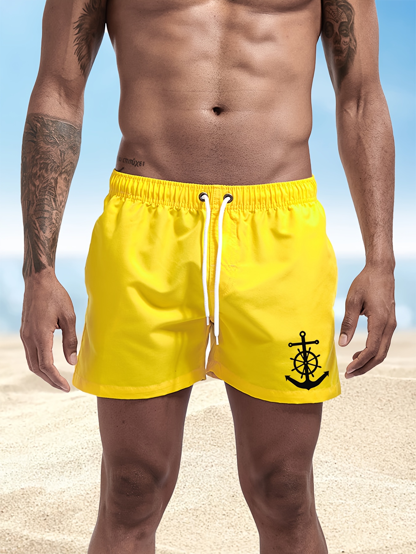 Short De Bain 2-en-1 Homme - Avec Boxer Intégré Doublé - Taille Réglable Cordon - Imperméable Et Respirant - Pour Plage, Surf, Piscine