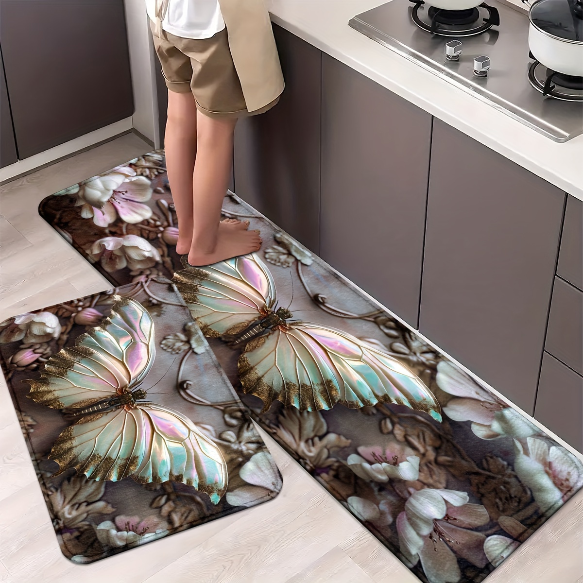 

-themed Non-slip Kitchen & Bathroom Mats - , Machine Washable Runner Rugs For Home, Office, Laundry - Comfortable Standing Pads In Sizes