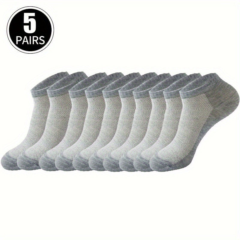 1/5 Pairs Of Summer Breathable Mesh Classic Versatile Boat Socks
