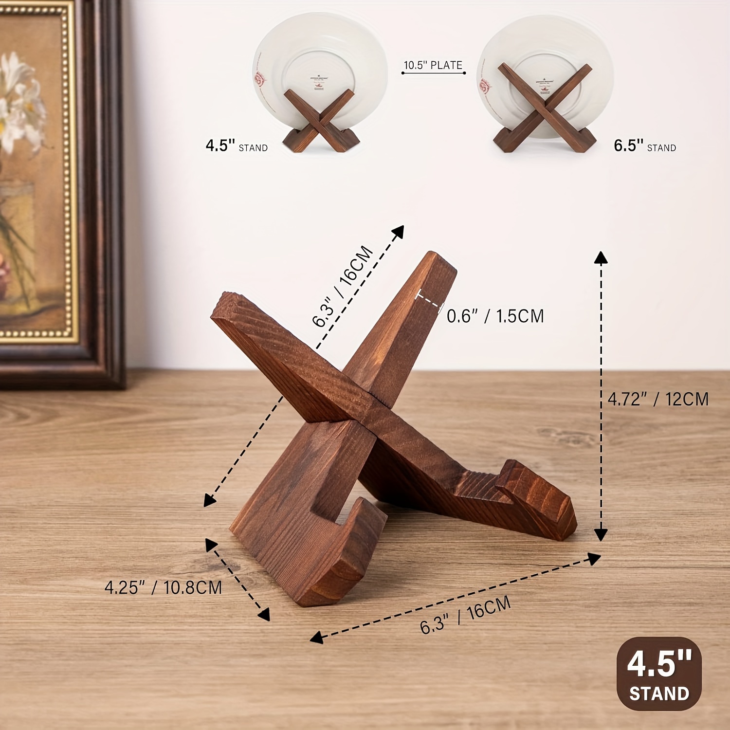 vielseitiger holz displayständer 4.5/6.5 tellerhalter