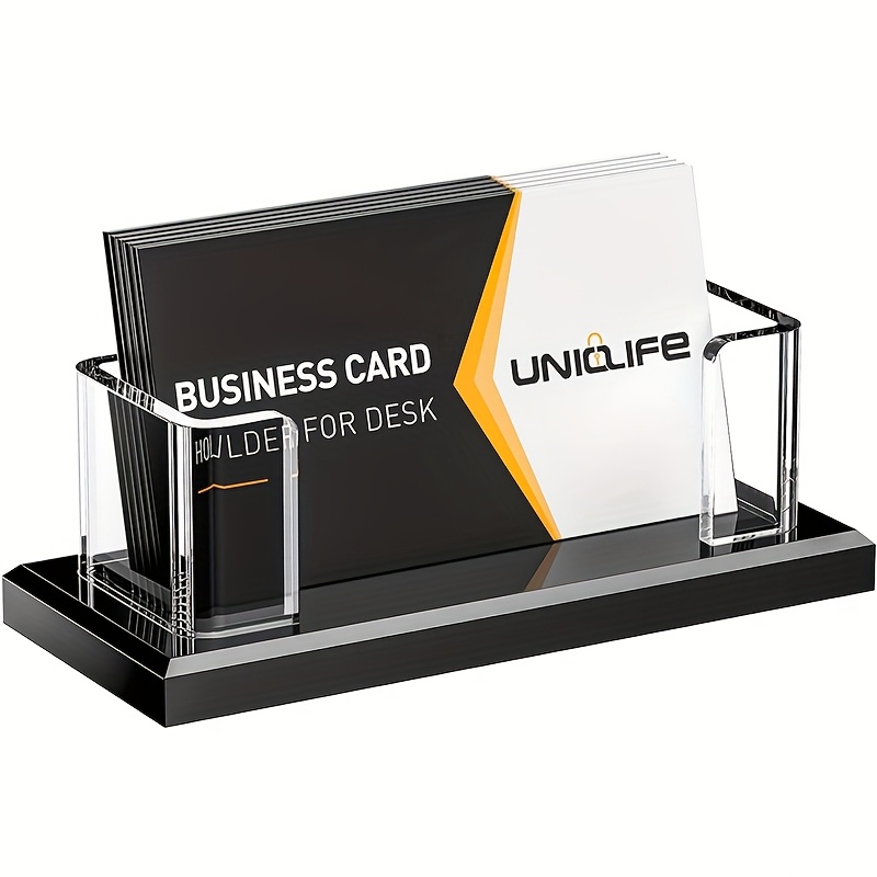 E-shop 1-2er Pack Acryl Visitenkartenhalter, Transparente Horizontale Schreibtischständer für Büro und Zuhause