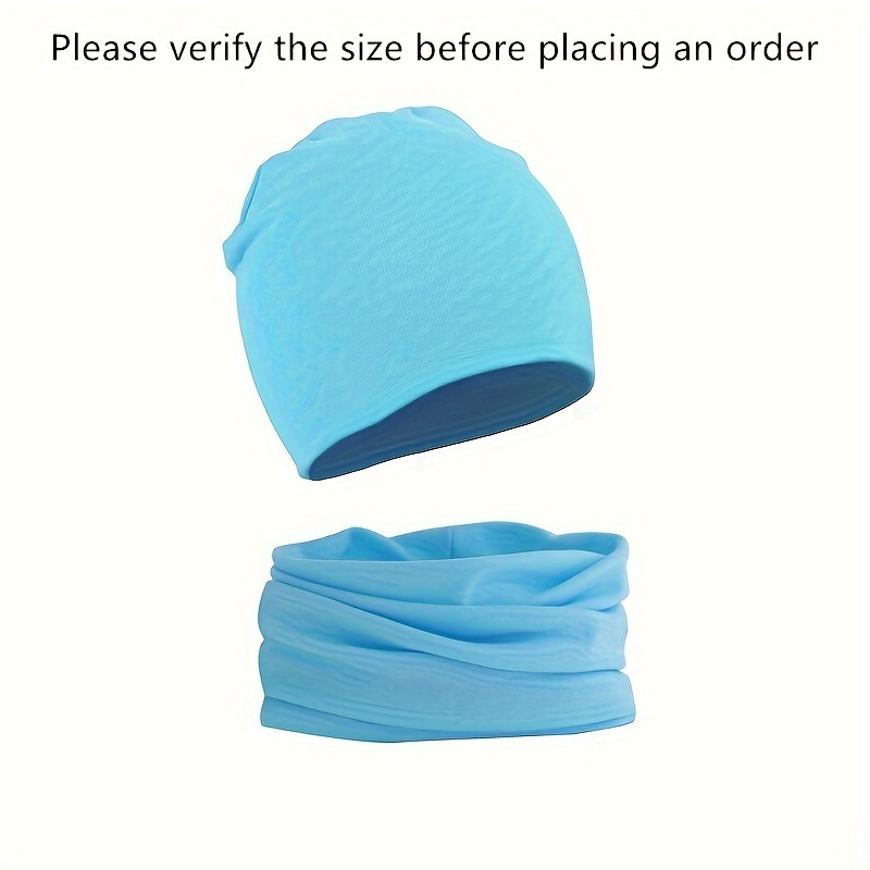 

2pcs Children's Hat Scarf Set, Double-layer Hip-hop Hat With Brimless Hood, Suitable For 1-3 Year Old Babies In Spring Autumn And Winter