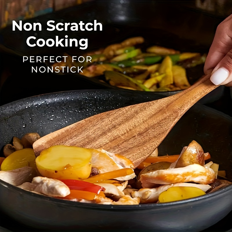 10/6/4pcs Natural Teak Cooking Utensil, Ergonomic Handles, Non-Porous Surface, Elegant Kitchen Gift - Durable and Easy to Clean, Natural Teak Grain, Suitable for Daily and Special Use, Kitchenware, Heat-Resistant Utensils.