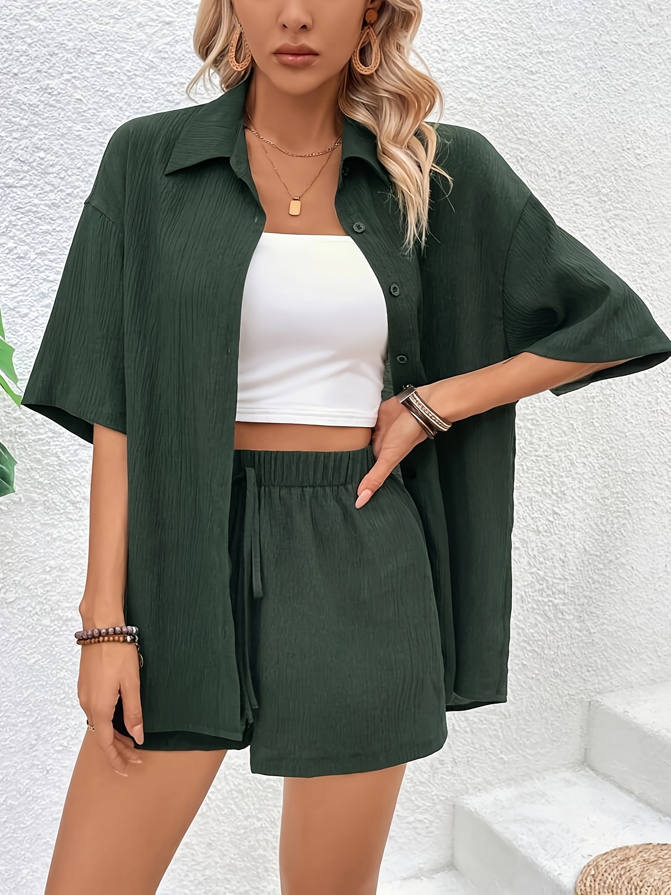 Summer Collectie Kleding Dames Casual Zomer Delige Set Overhem Met