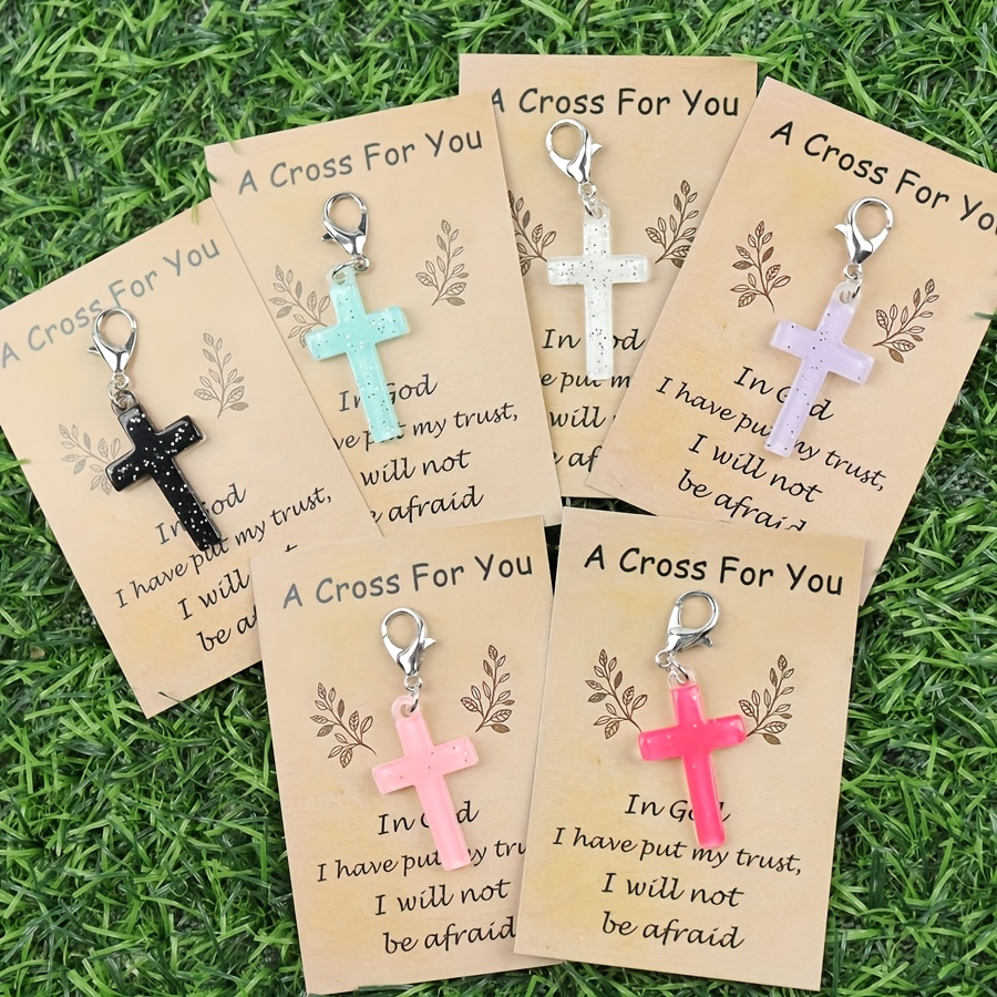 Image of Set Of 6 Mini Keychains With Encouragement Cards, Suitable For Commemorative Gifts And Gifts, Inspirational Christian Keychains - Alloy Pendants With Lobster Clasps, Perfect For Wallets, Backpacks