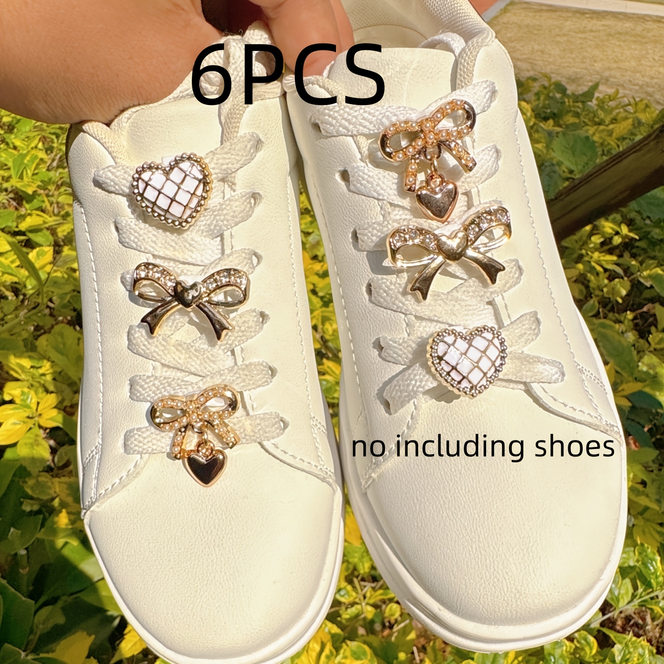 TEMU 6pcs Fashionable And Exquisite Shoe Additions, Suitable For Casual Shoes, Canvas Shoes, Boot Decoration, Trendy Lace Decorations, Detachable