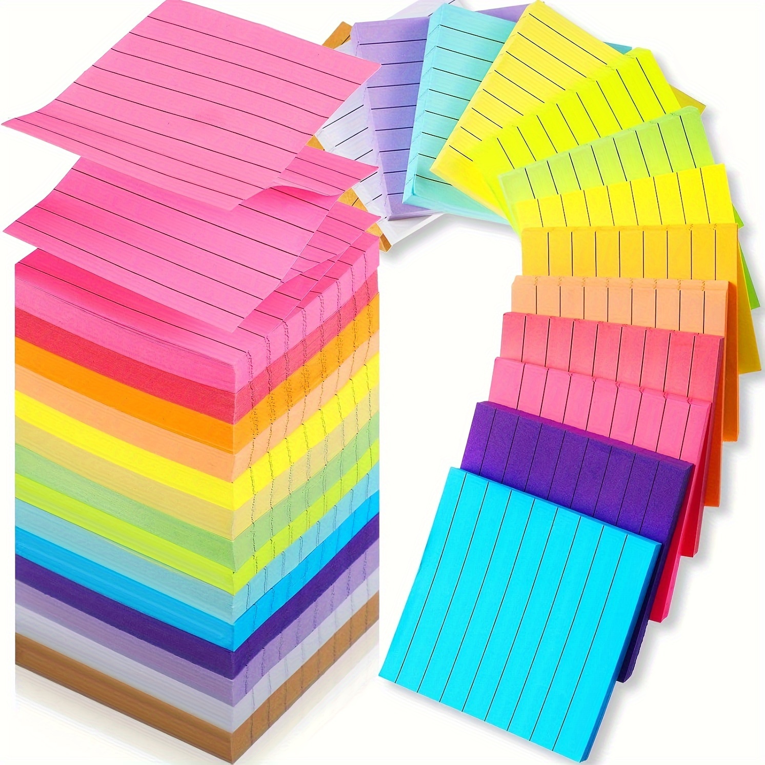 

Notes autocollantes Pop Up 3x3 pouces - Lot de 14 blocs-notes autocollants lignés avec distribution facile, forme carrée, 50 feuilles par bloc pour le bureau, l'école, la maison