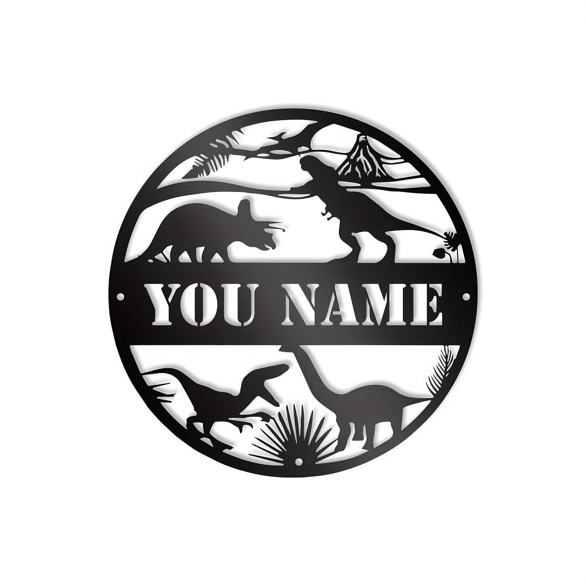TEMU Customized Decorative Plaque Featuring Personalized Dinosaur Metal Wall Art, Ideal For Home Decor, Nursery Decoration, And As A Unique Christmas