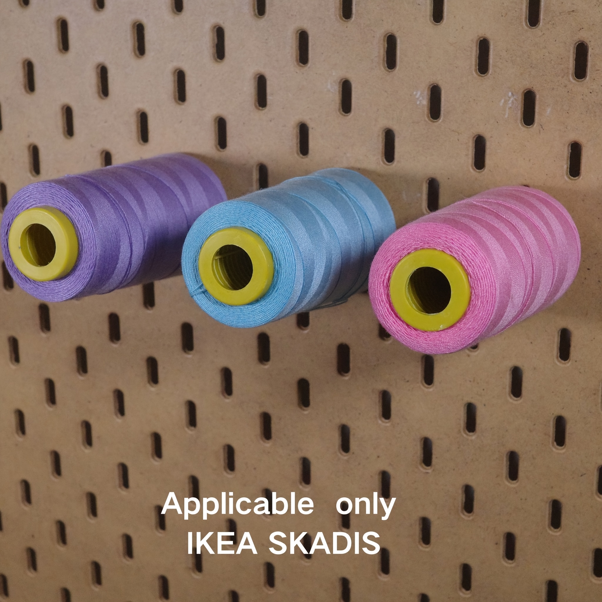 

3pcs Ikea Skådis Compatible Pegboard Spool Holders | Sleek Space-saving Design For Craft Rooms & | Ideal For Sewing & Embroidery Enthusiasts | Plastic, Horizontal Organizer For Thread Spools