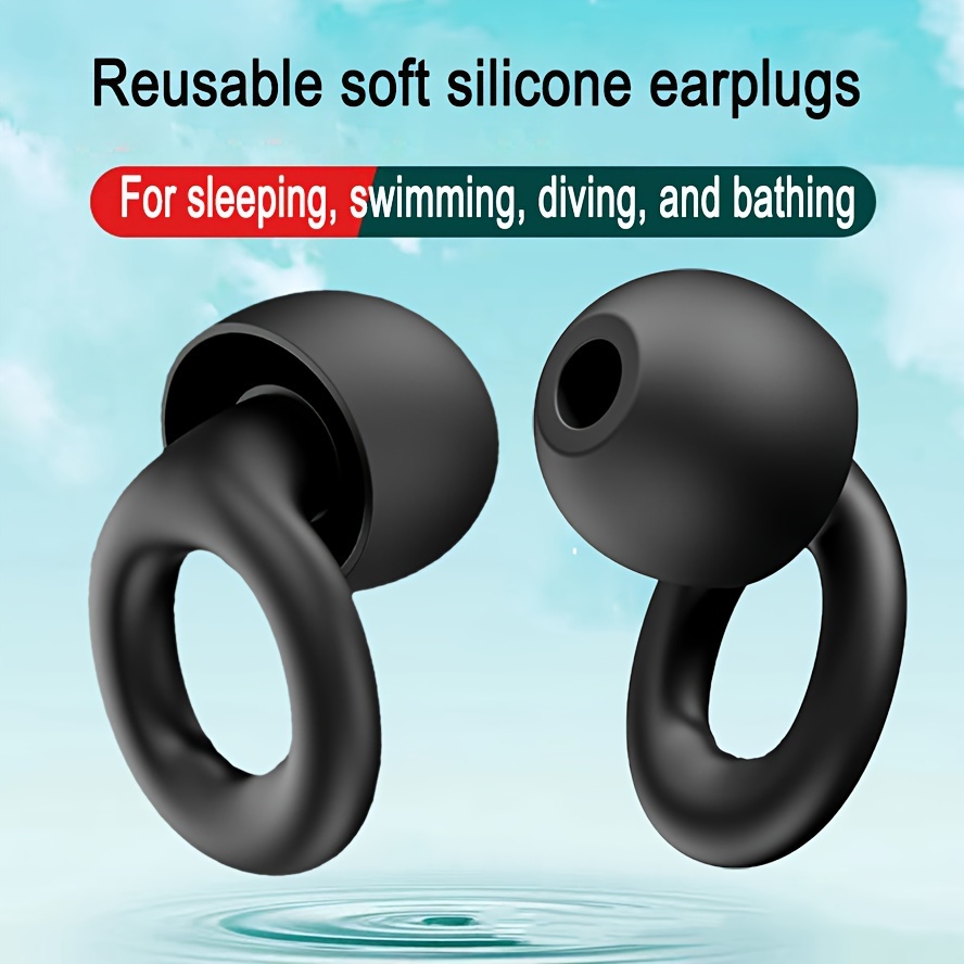 

Reusable Silicone Earplugs For Sleeping, Swimming & Outdoor Adventures - Perfect For Teens & Adults