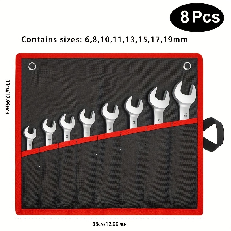 TEMU Chrome Vanadium Steel Wrench Set, Combination Wrench Set, Mechanical Hand Tool With Socket Key, Metal Material, No Electricity Required 20 Usage