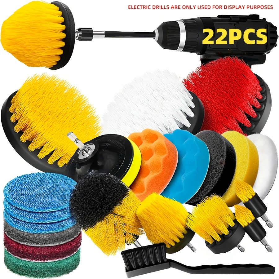 TEMU [car Care Kit]22pcs Brush Set, , Polishing Pad Set, Wax Applicator Pad, Suitable For Interior And Exterior Of Vehicles, Wheels - Brushes, Car